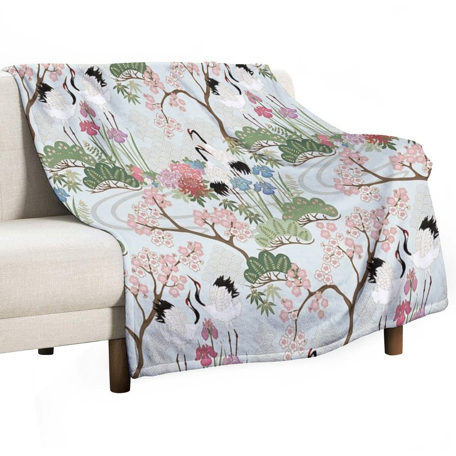 Japanese Garden Chantilly Throw Blanket