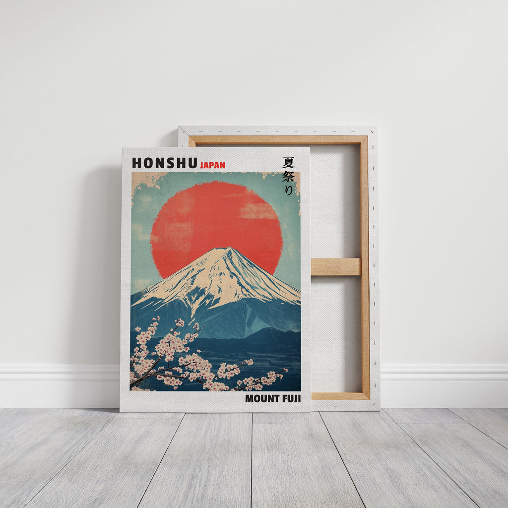 Vintage Mount Fuji – Rising Sun & Cherry Blossoms