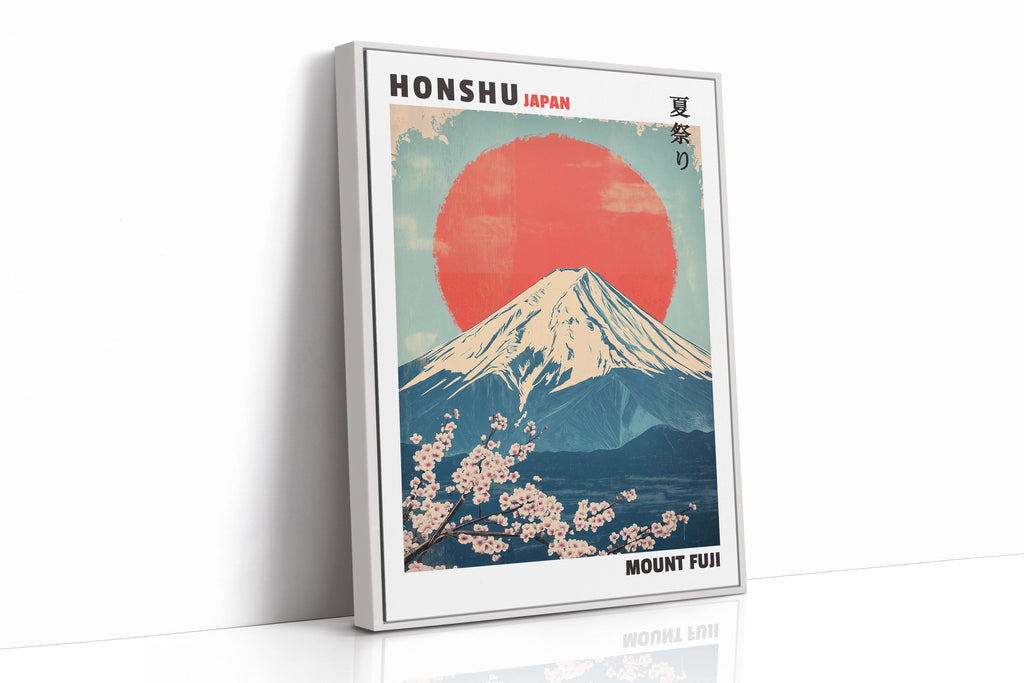 Vintage Mount Fuji – Rising Sun & Cherry Blossoms