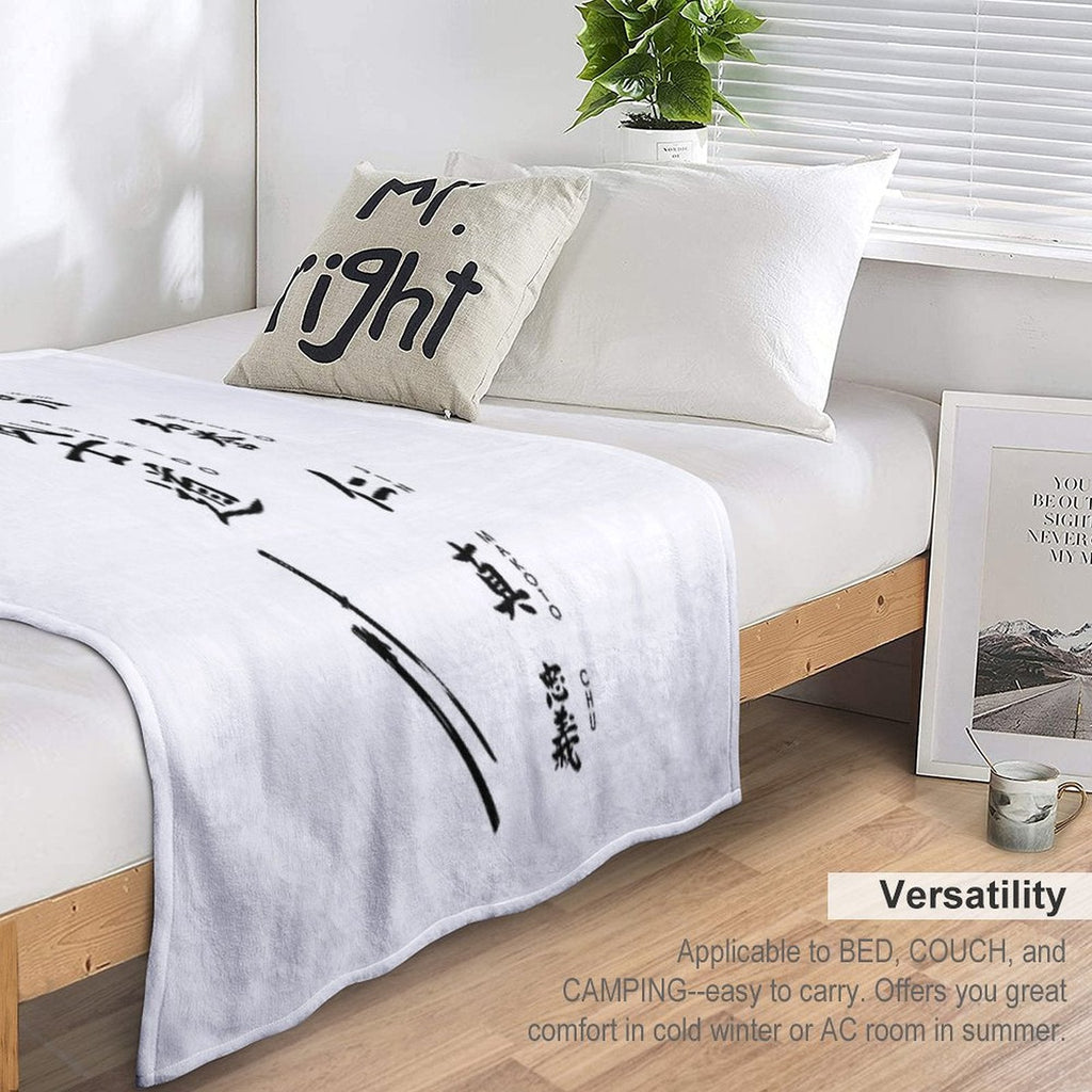 Bushido And Japanese Sun Throw Blanket