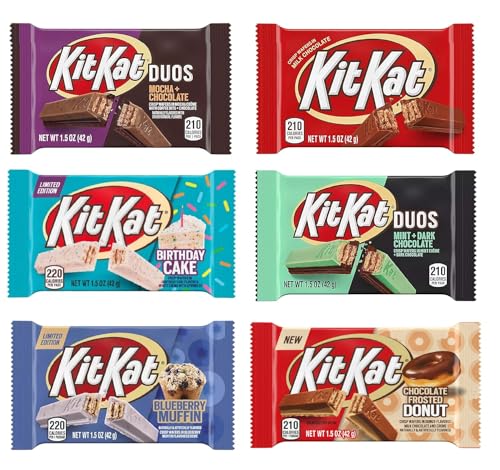 KIT KAT Variety Pack - 6 Premium Flavors Bundle (1.5oz Bars) | Hershey's Chocolate Gift Set