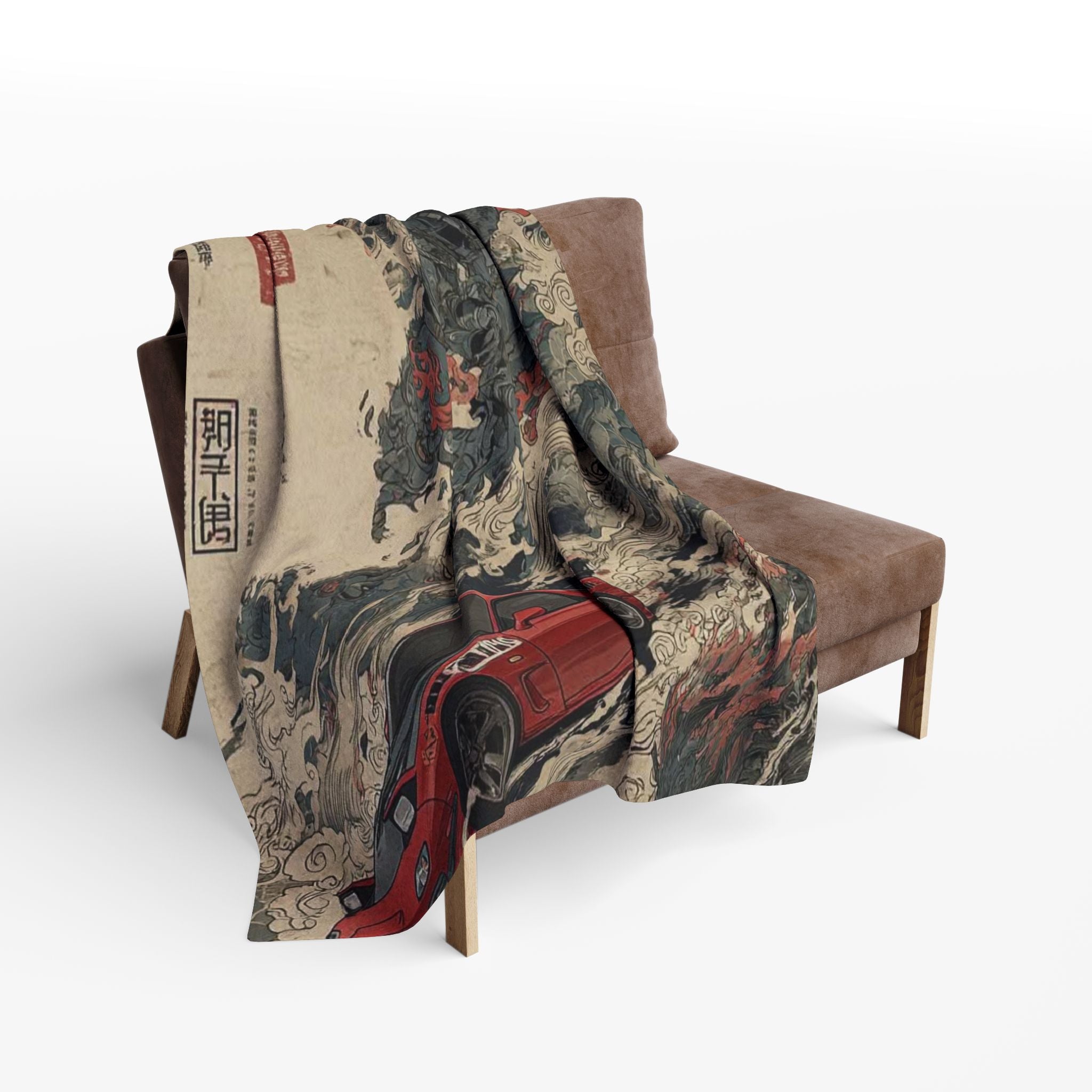 Japanese Art Car Arctic Fleece Blanket, Cozy Throw Blanket, Automotive Decor, Car Lover Gift, Comfortable Bedding, Unique Home Decor