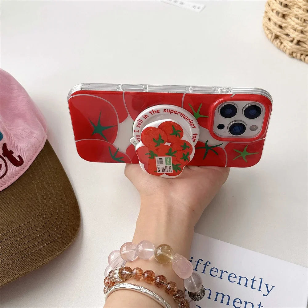Cute Tomato Magsafe Stand Phone Case