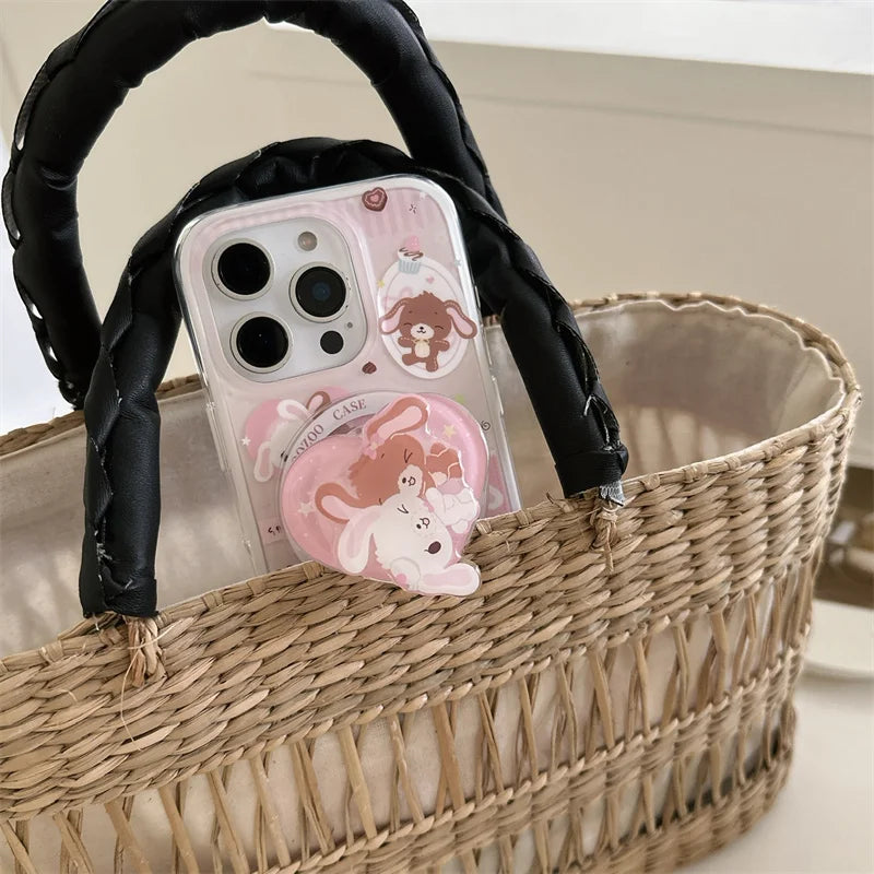 Cartoon Dessert Bunny Bear Magsafe Magnetic Stand Phone Case