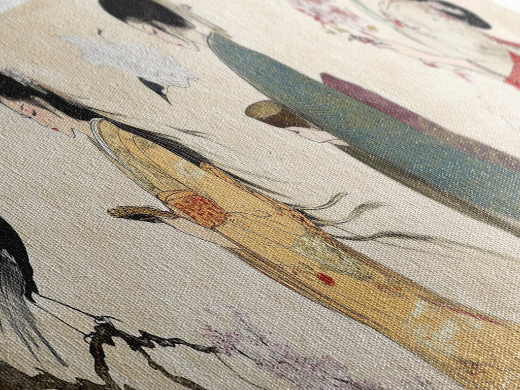 Cherry Blossom Canvas Print Chinoiserie Wall Art Japanese Minimalist Art Botanical Prints Rustic Artwork Guest Room Decor