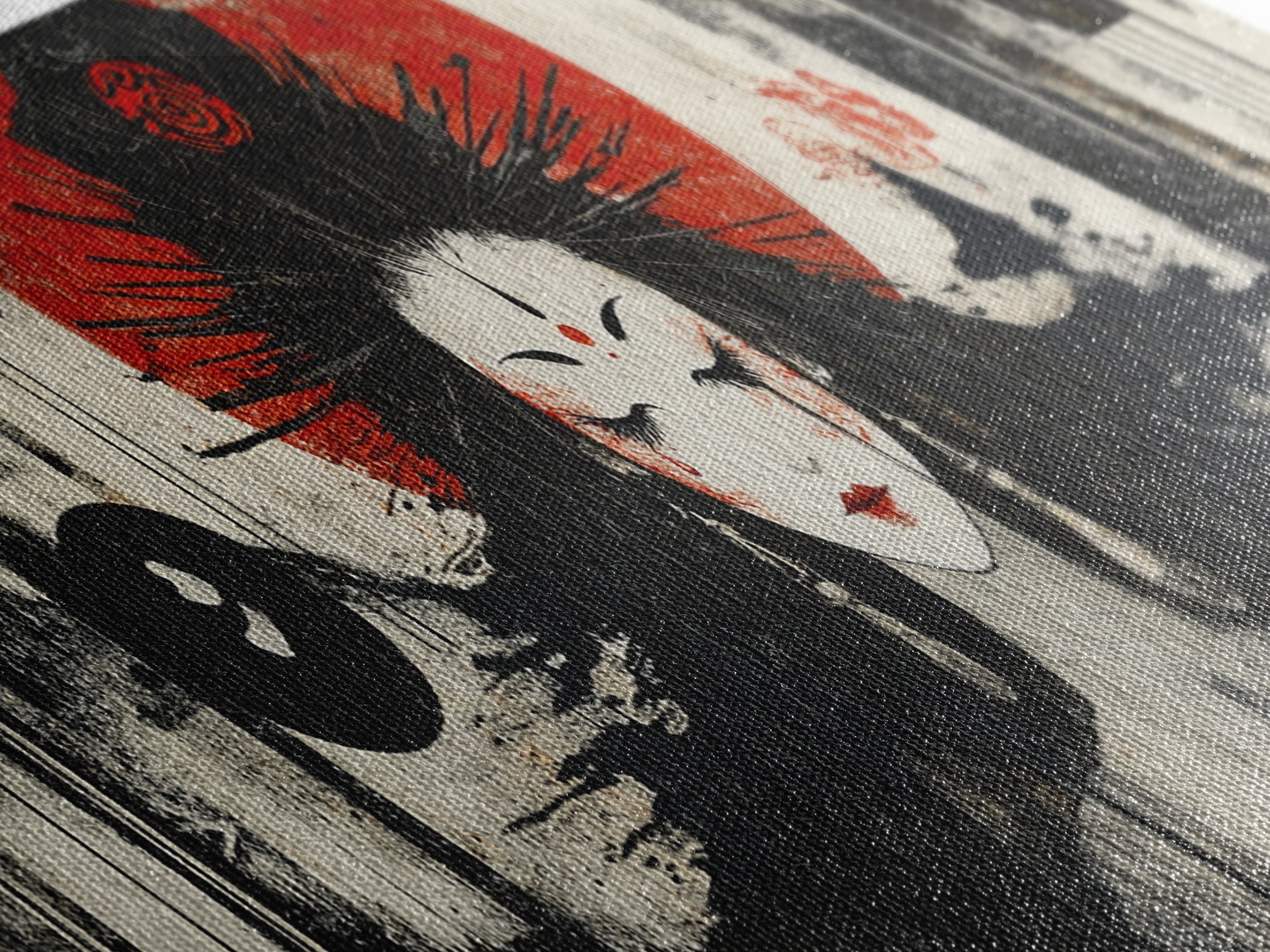 Mystical Goddess Framed Canvas Print Dark Angels Wall Art Japanese-Inspired Sacred Geometry Art Bedroom Wall Decor