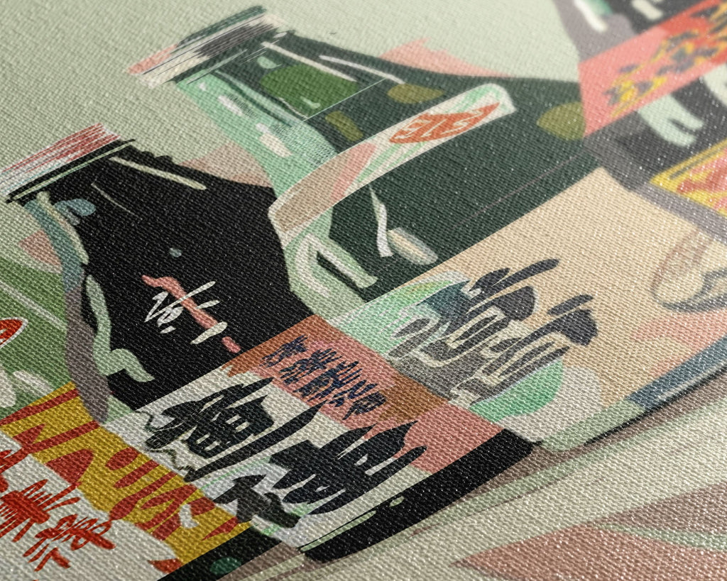 Array Of Japanese Sake Bottles With Minimalistic Labels Arranged Simple Composition Captured Tall Framed Canvas Print Bar Decor