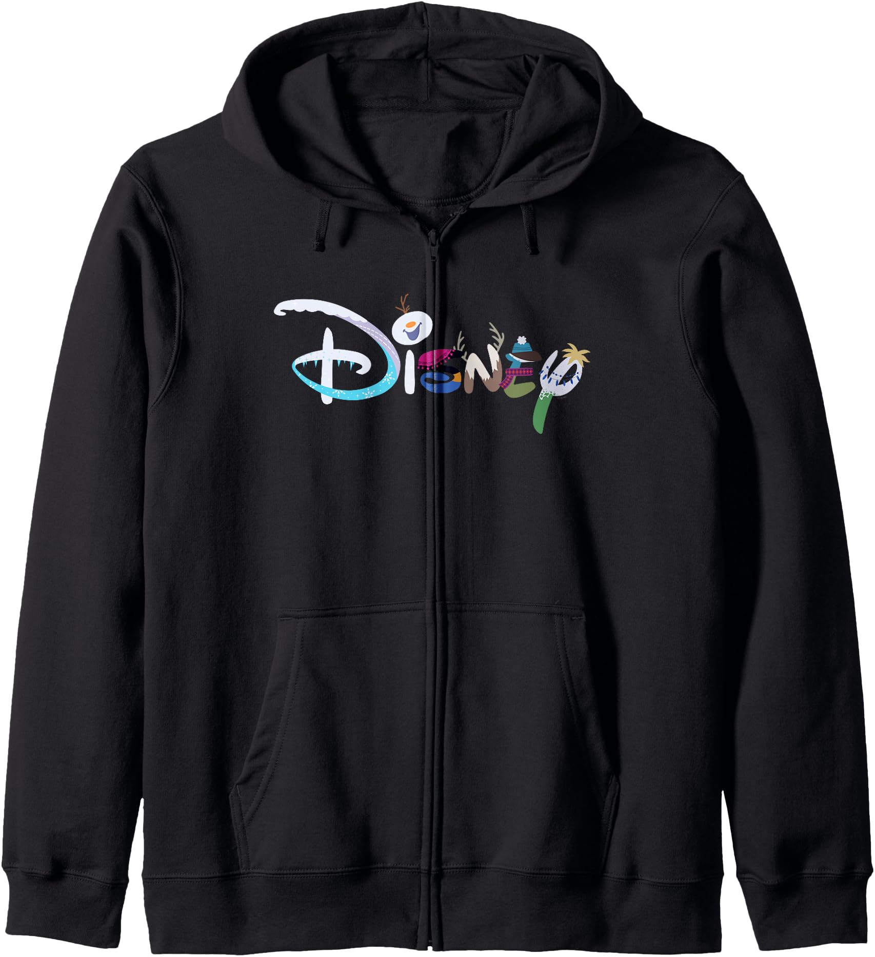 Disney Princess Frozen Characters Elsa Anna Olaf Disney Logo Zip Hoodie