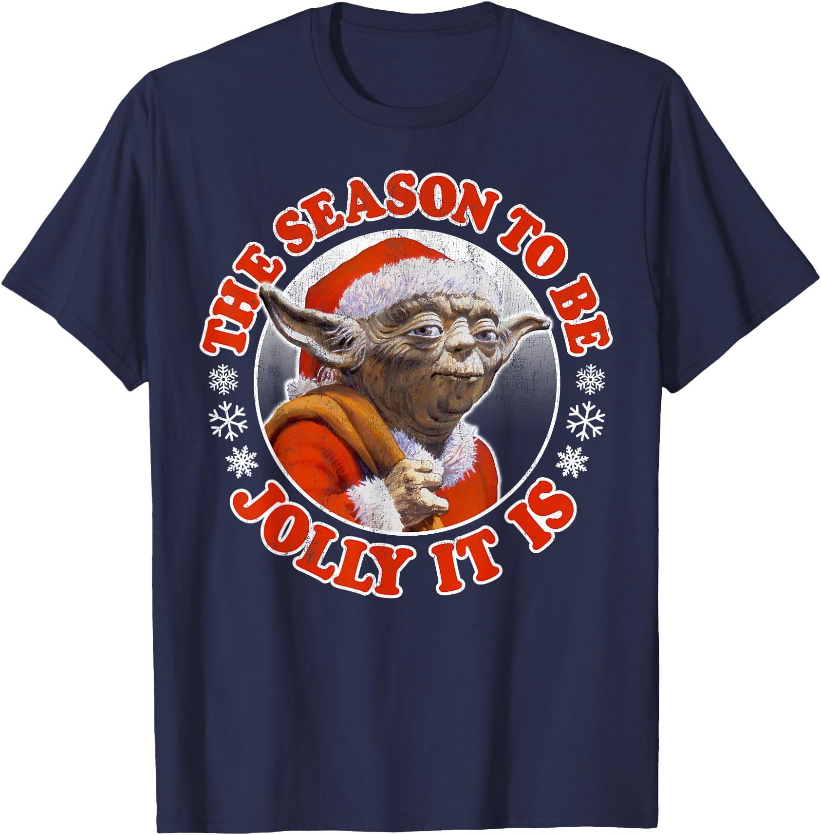Star Wars Jolly Yoda Tis The Season Christmas T-Shirt