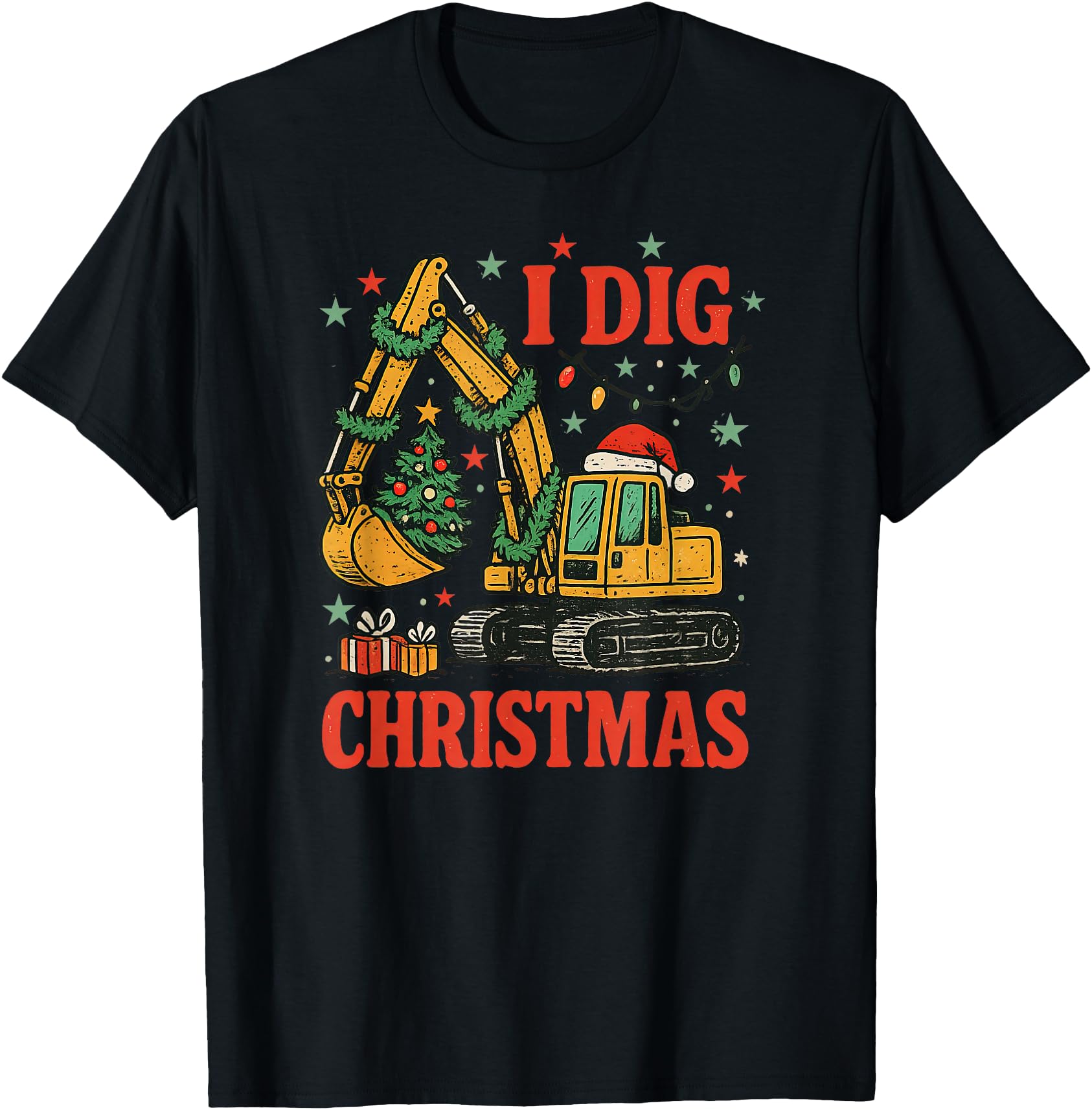 I Dig Christmas Excavator Retro Holiday Meme