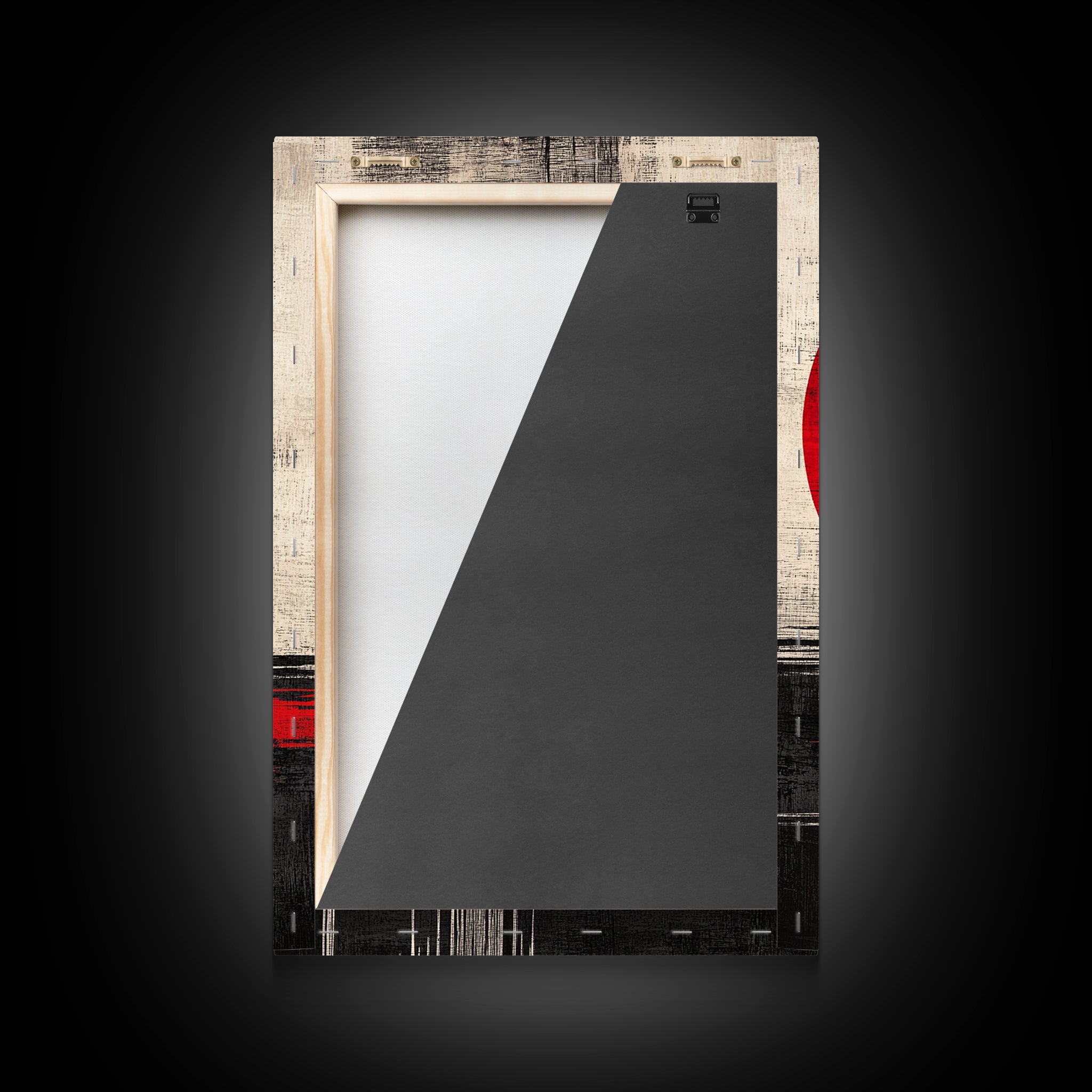 The Rising Sun, Framed Canvas Print, Retro Japanese Wood Block Print Style Artwork, Vintage / Distressed Wall Art, Office Decor