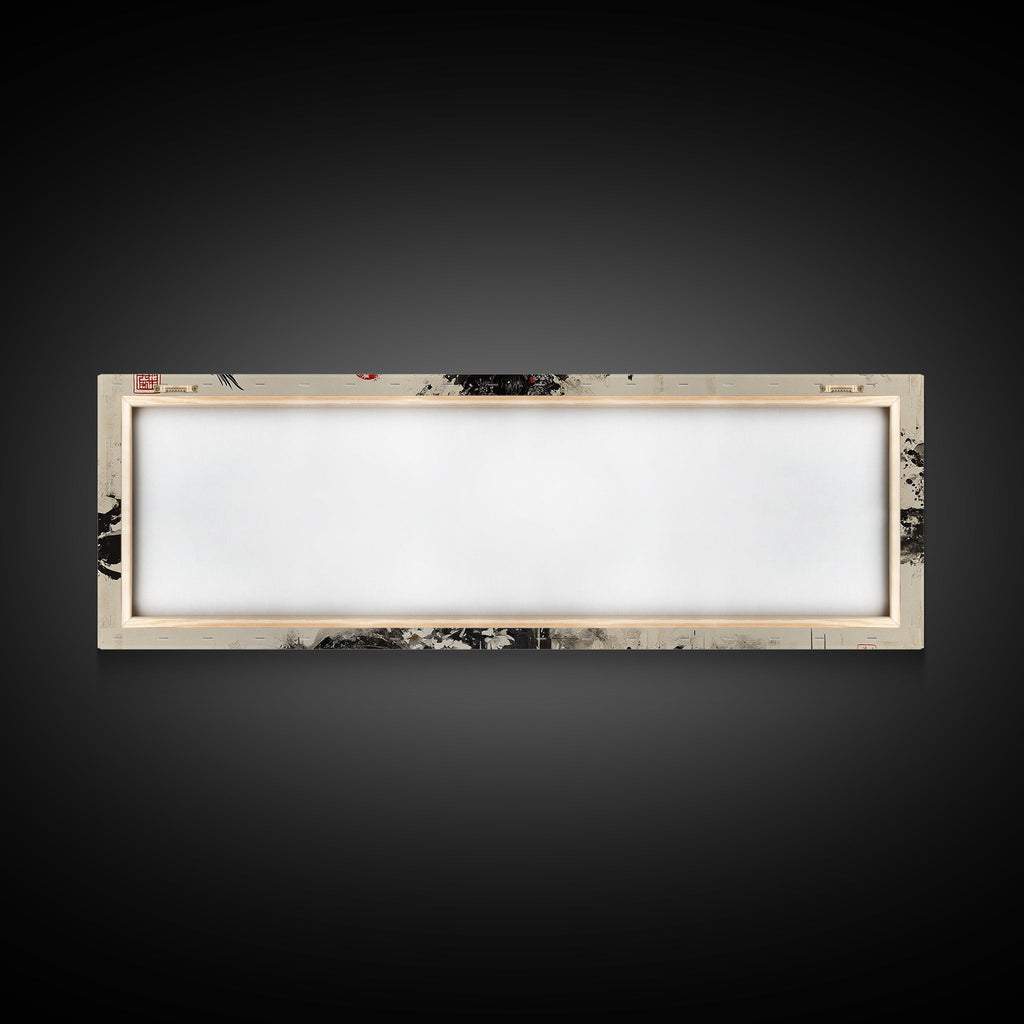 Ethereal Goddess Framed Canvas Print Moody Art Japanese-Style Dark Angels Wall Art Feminine Zen Artwork Rustic Decor