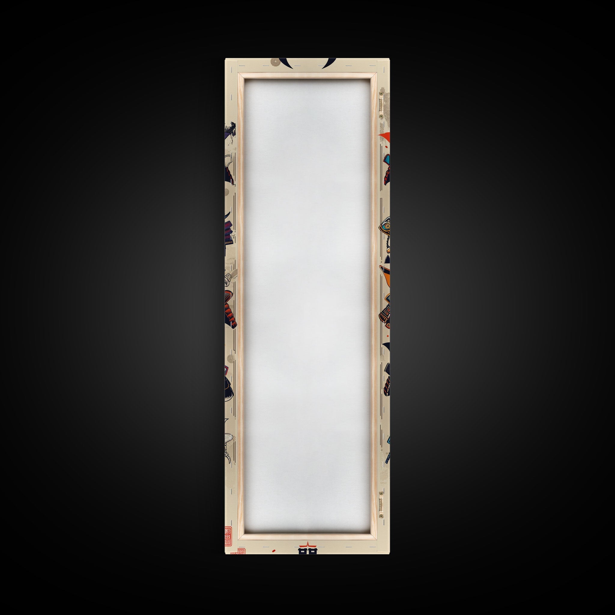 Canvas Print Traditional Japanese Samurai Helmets Collection, Intricate Details In Warrior Masks, Bold Cultural Decor For Any Space