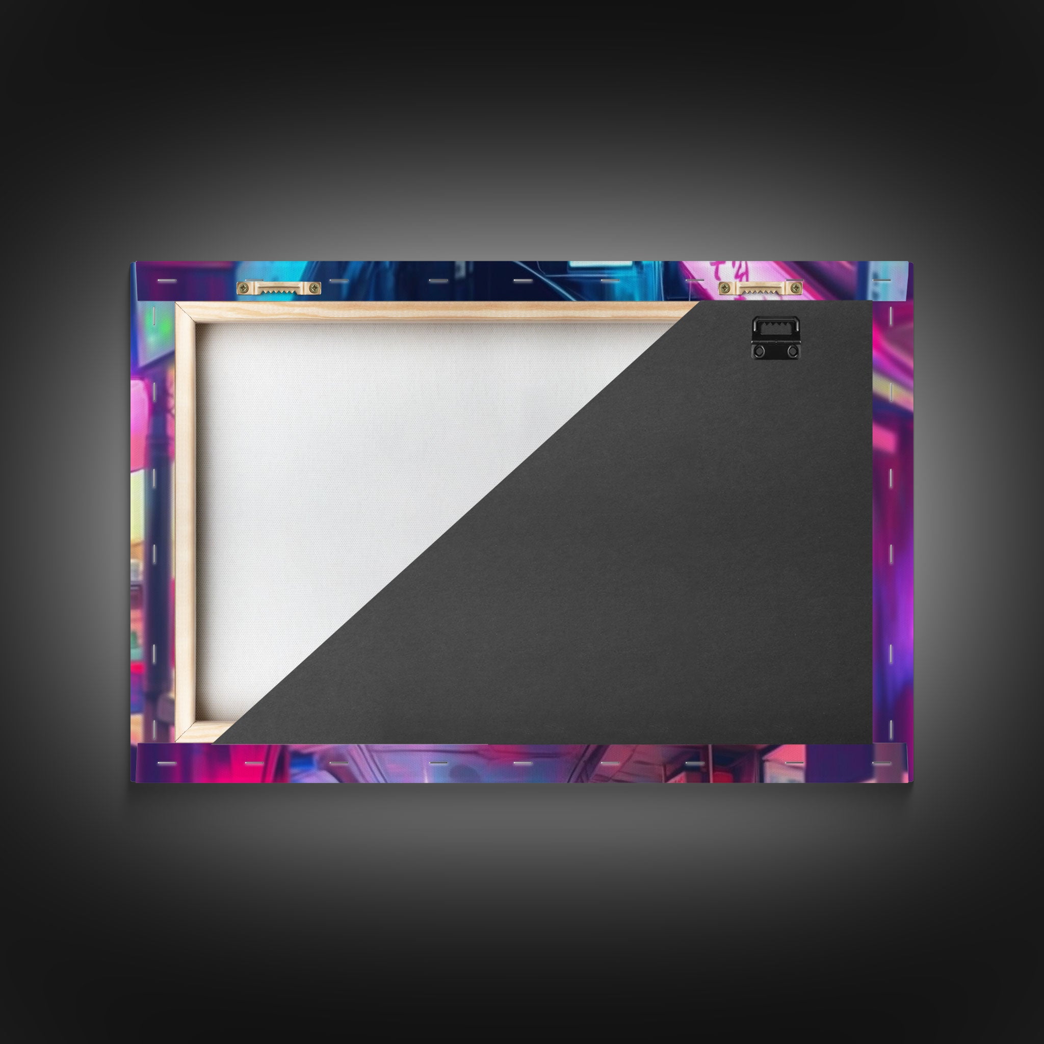 Retro Japanese market Wall art, Framed Canvas Print, Neon Style, Living room decor, Pop Art, Neon colors, Pink colors, Above bed art