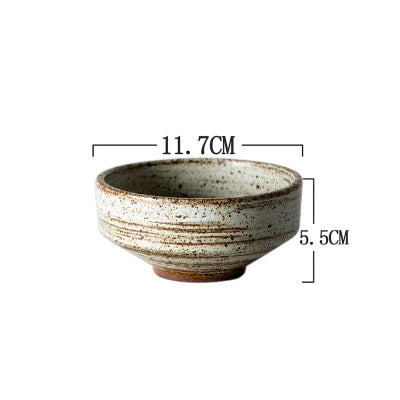 DecorBites™ Japanese Style Ceramic Rice Bowl Round Dish - Swallow Design