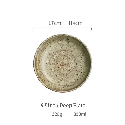 DecorBites™ Japanese Style Ceramic Rice Bowl Round Dish - Swallow Design