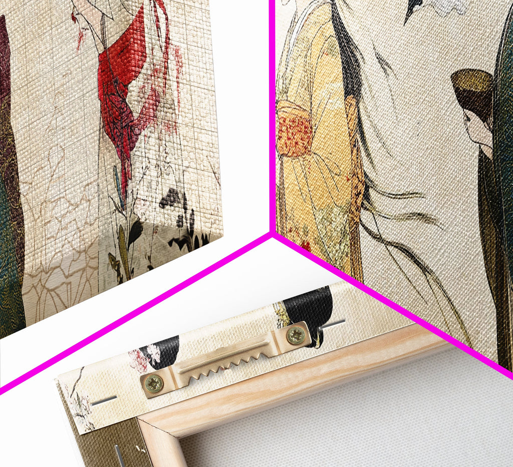 Cherry Blossom Canvas Print Chinoiserie Wall Art Japanese Minimalist Art Botanical Prints Rustic Artwork Guest Room Decor