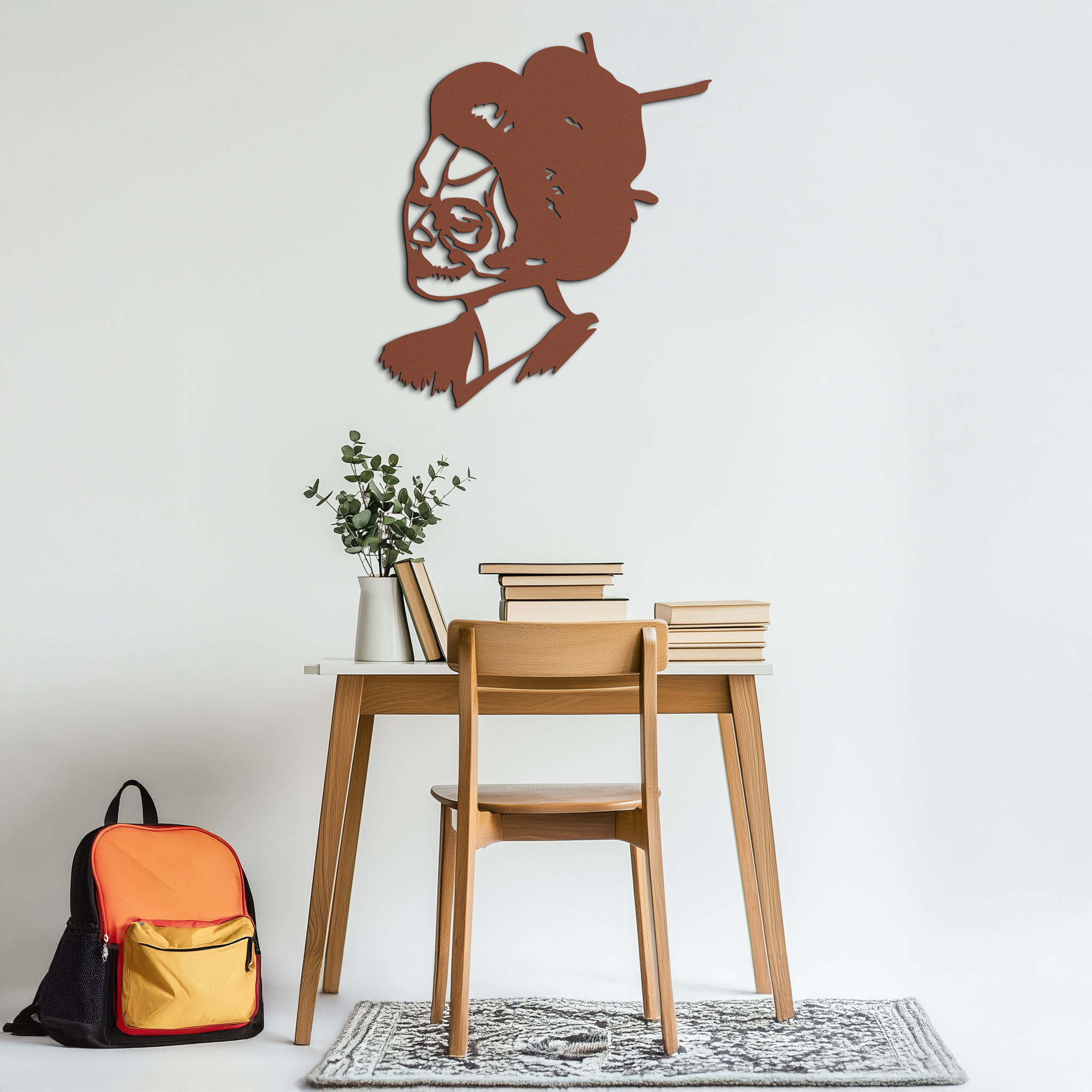 Geisha Skull Fusion Metal Wall Art – Japanese Gothic Home Decor- KAF575