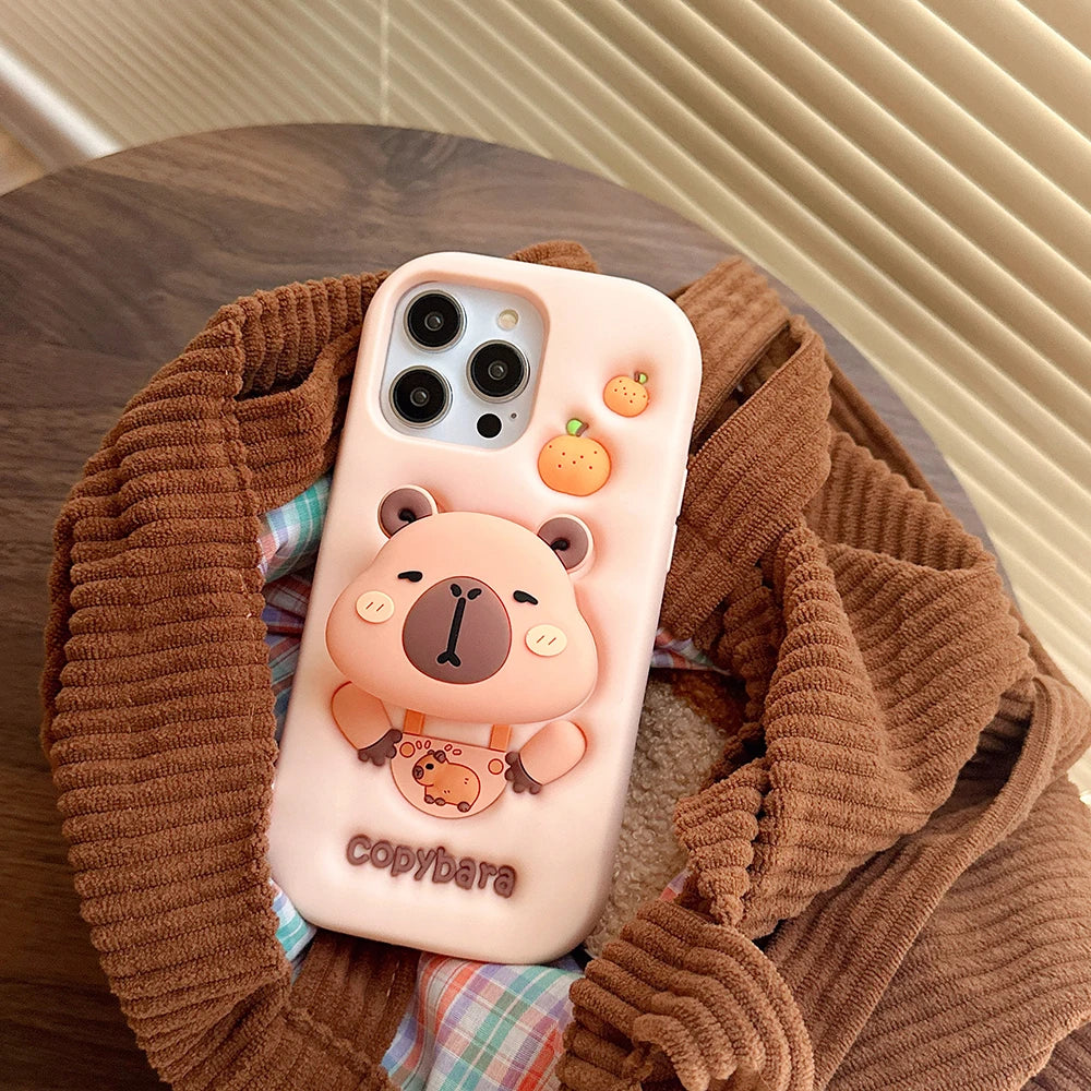 Kawaii 3D Cartoon Copybara Phone Case