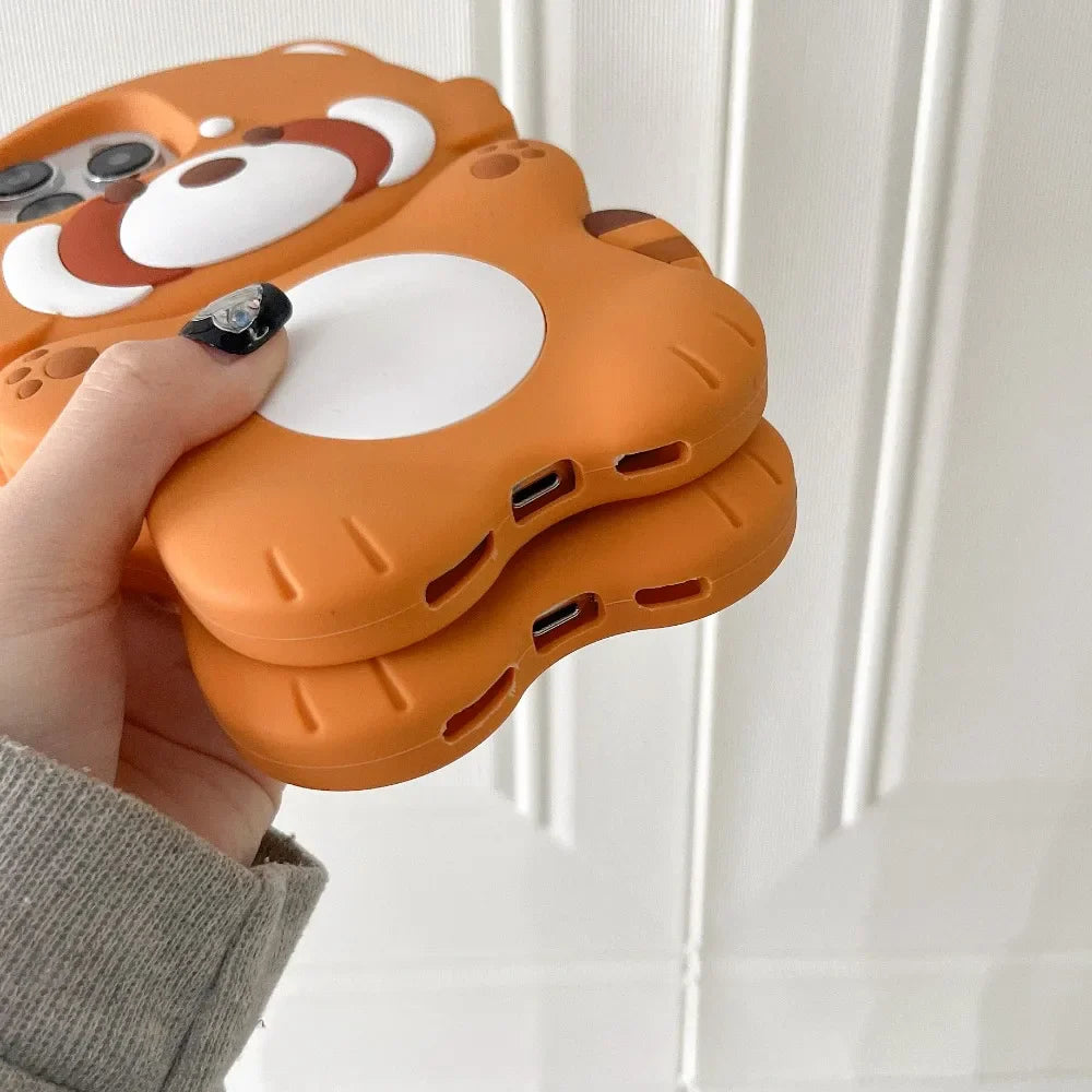 Cute Cartoon Silicone Cute Little Raccoon Suitable Phone Case