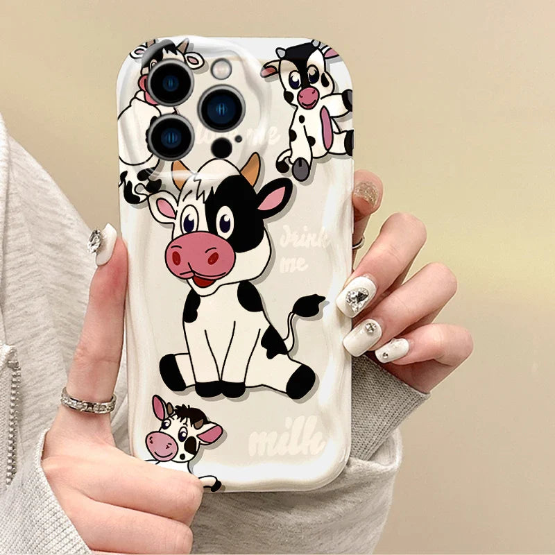 New Cute Milk Cow Cartoon Phone Case
