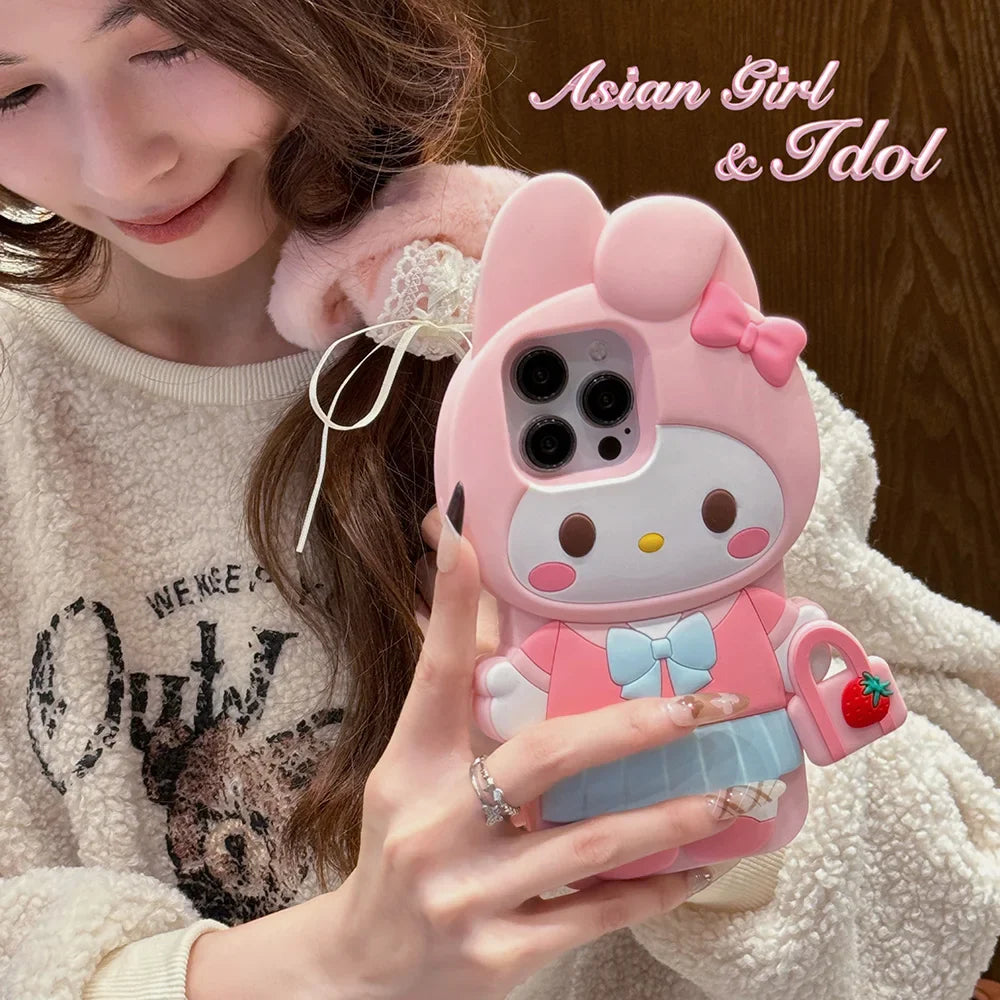 Kawaii 3D Cartoon  My Melody Case Soft Silicone Phone Case