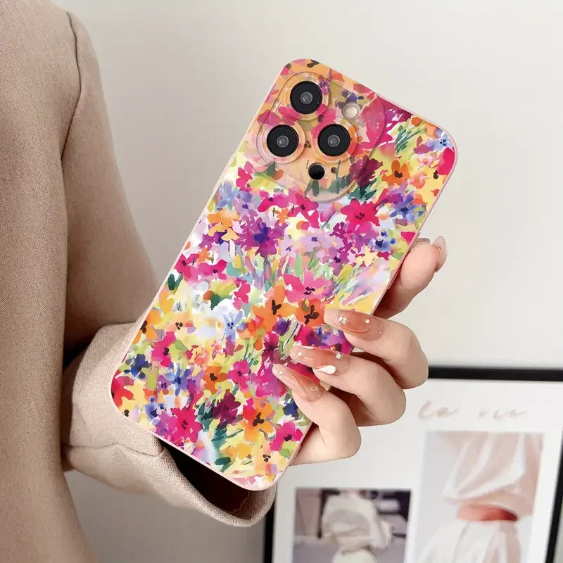 Oil painting Flowers Pattern Design Print Phone Case