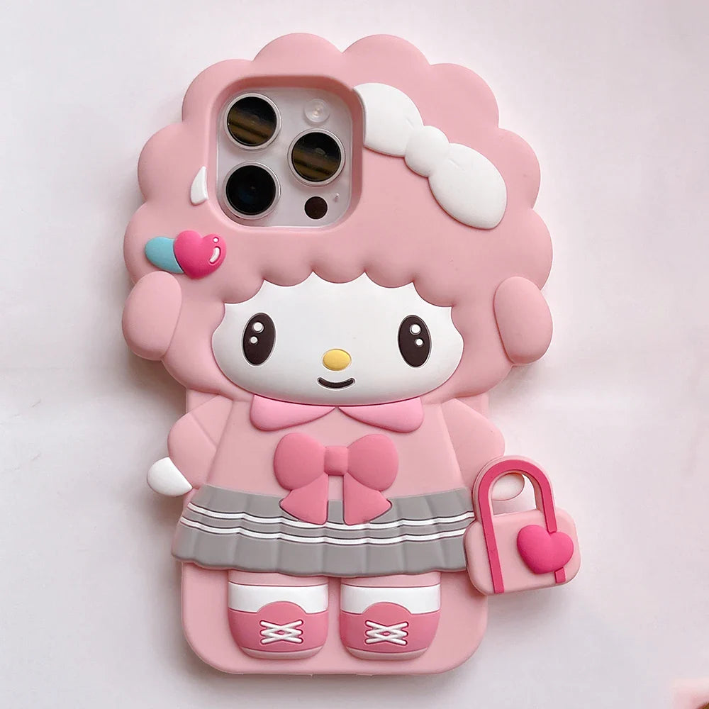 Cute 3D Cartoon My Melody Piano Soft Silicone Phone Case