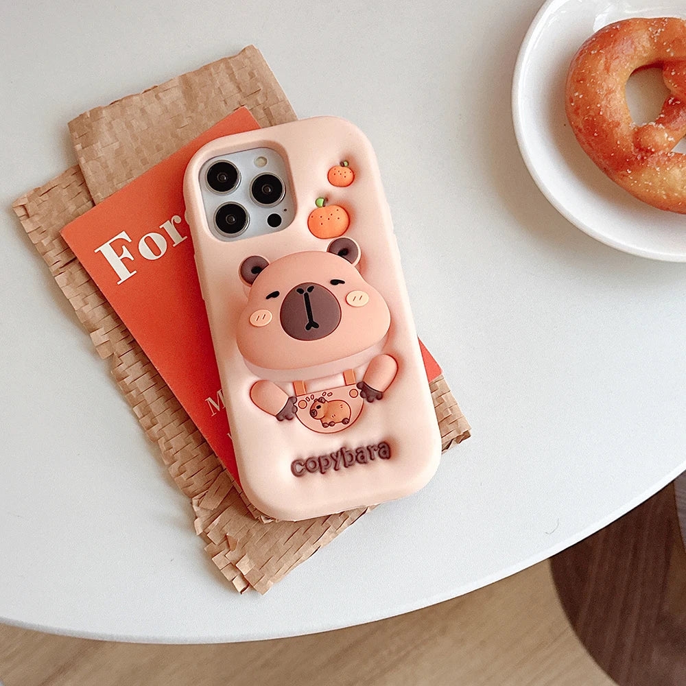 Kawaii 3D Cartoon Copybara Phone Case