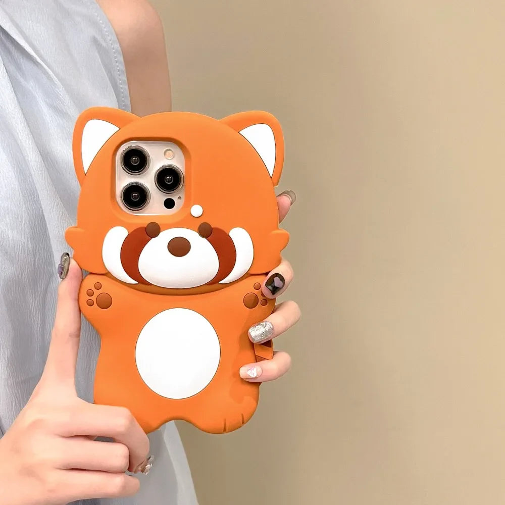 Cute Cartoon Silicone Cute Little Raccoon Suitable Phone Case