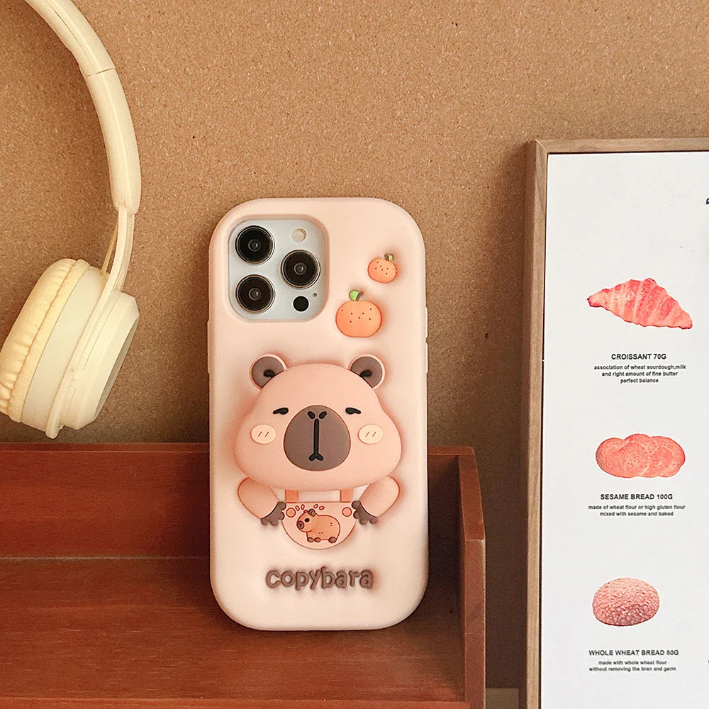 Kawaii 3D Cartoon Copybara Phone Case