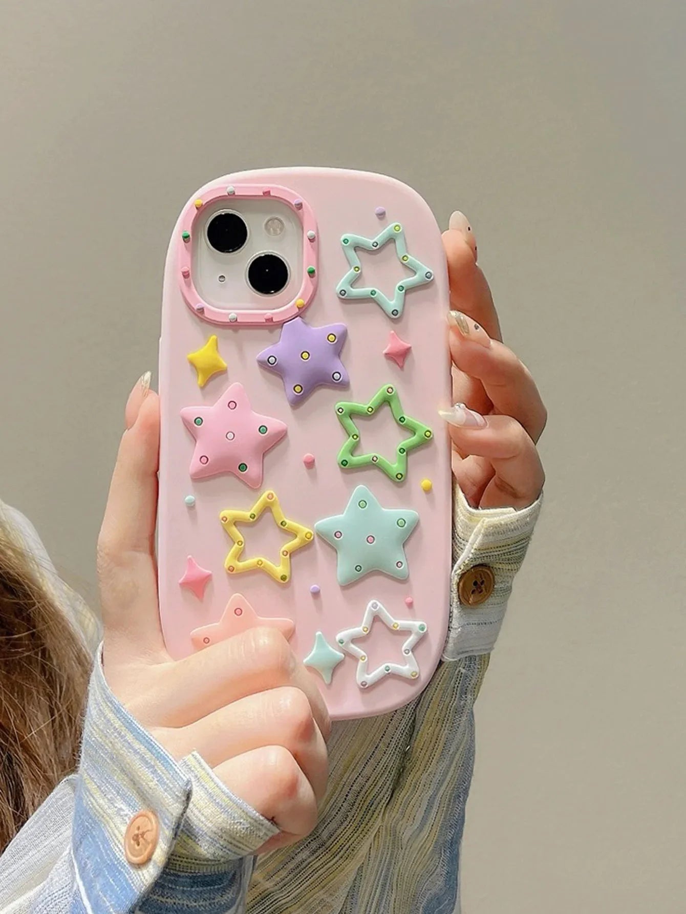 Dopamine Contrast Stereoscopic Star Suitable Phone Case