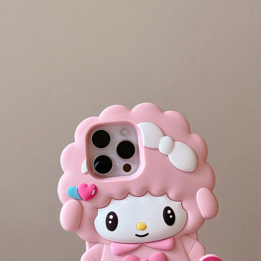 Cute 3D Cartoon My Melody Piano Soft Silicone Phone Case