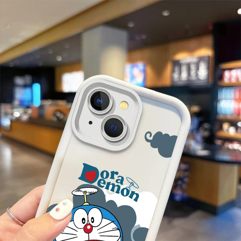 Lovely Doraemon Cartoon Liquid Silicone Phone Case
