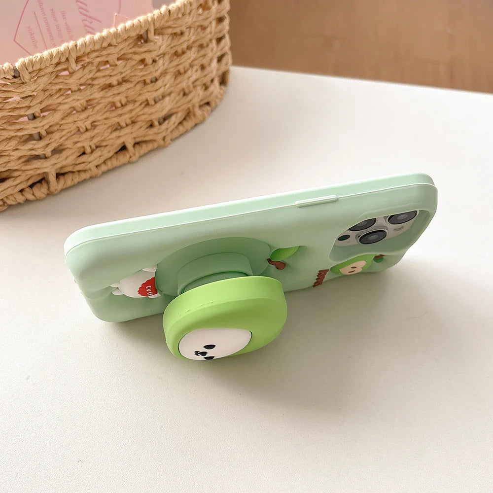 3D Funny Nagano Bear Bracket Phone Case