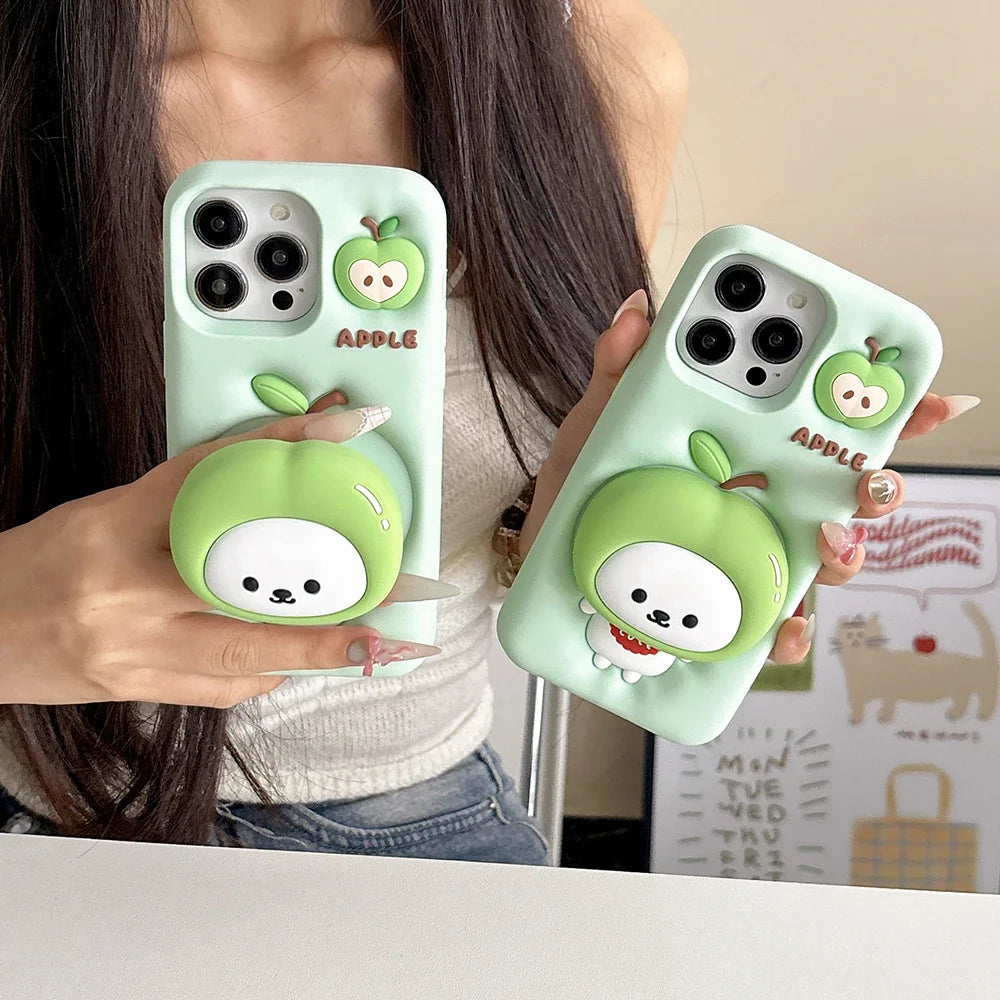 3D Funny Nagano Bear Bracket Phone Case