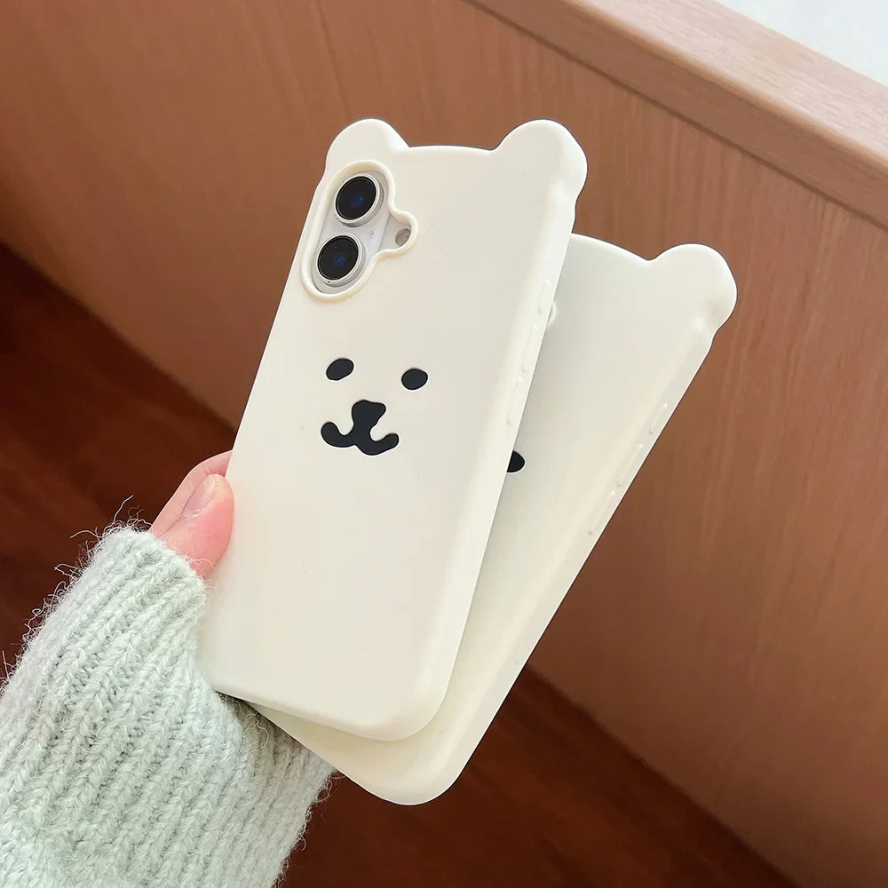 Cartoon White Bear Cover Soft Silicone Phone Case