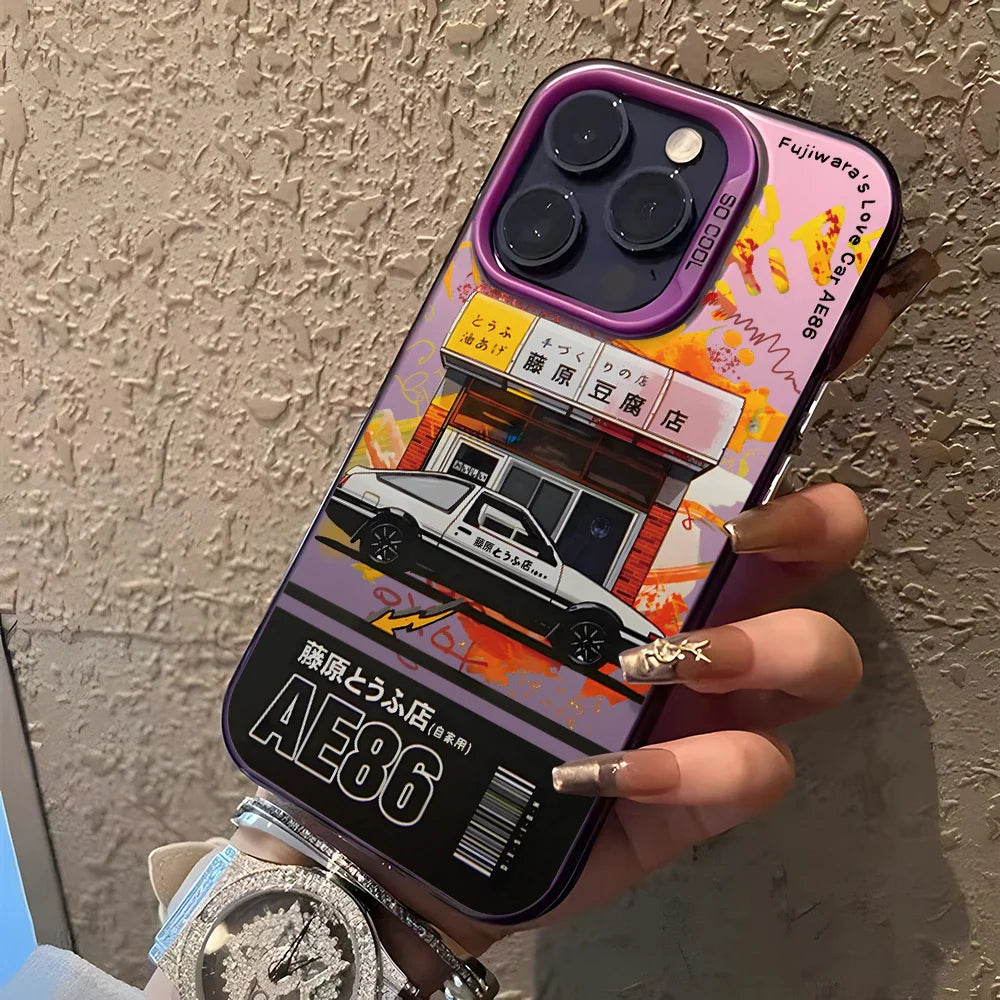 Initial Silver Matte Hard Cover Phone Case