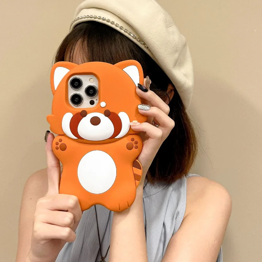 Cute Cartoon Silicone Cute Little Raccoon Suitable Phone Case