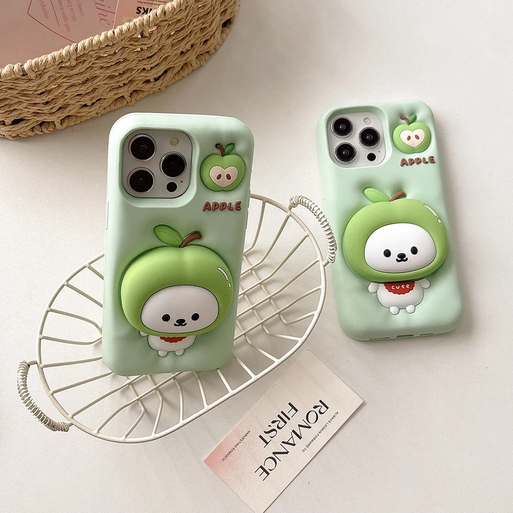 3D Funny Nagano Bear Bracket Phone Case