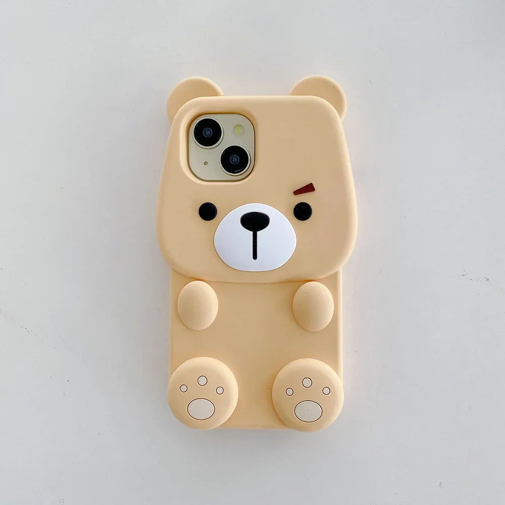 Cute 3D Cartoon Bear Soft Silicone Phone Case