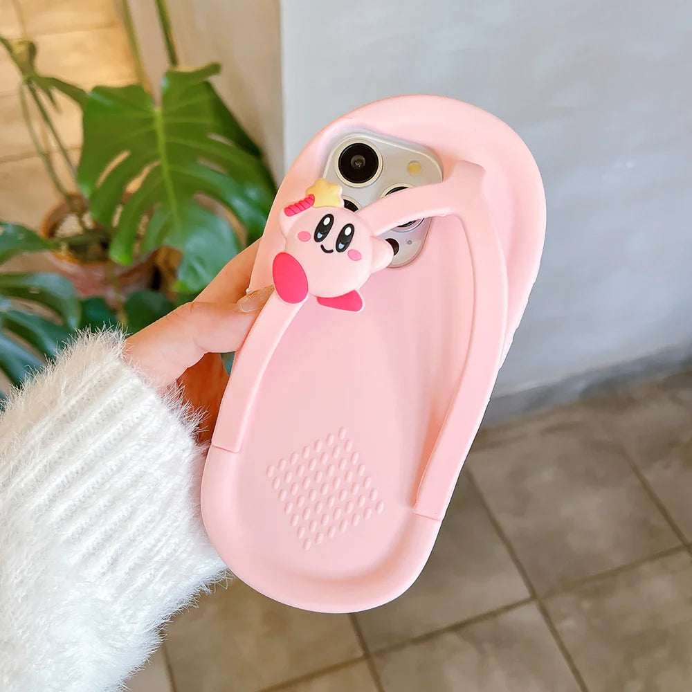 Funny 3D Flower Flip-flops Soft Silicone Phone Case