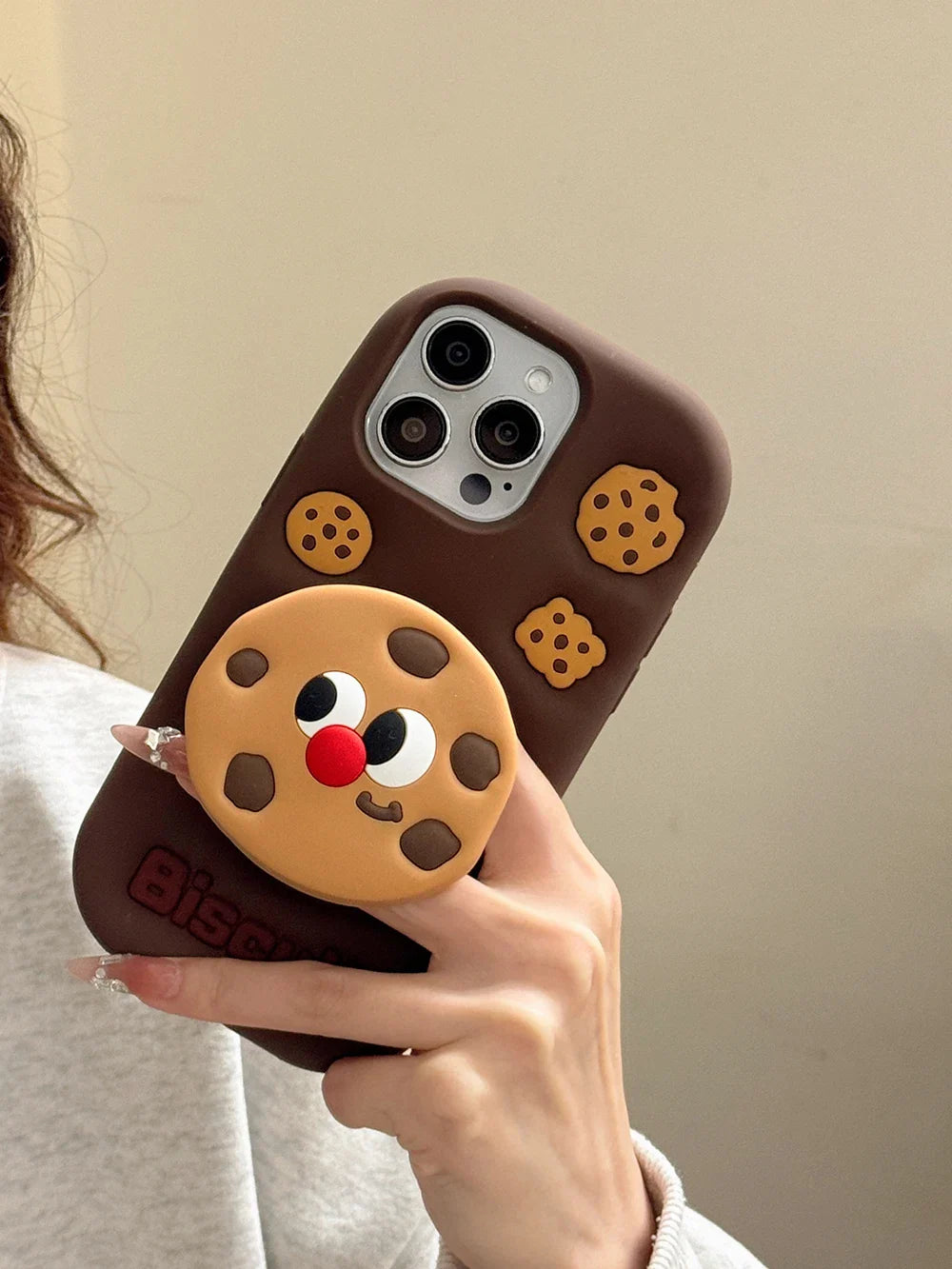 Funny Stand Holder Cookies Soft Silicone Phone Case