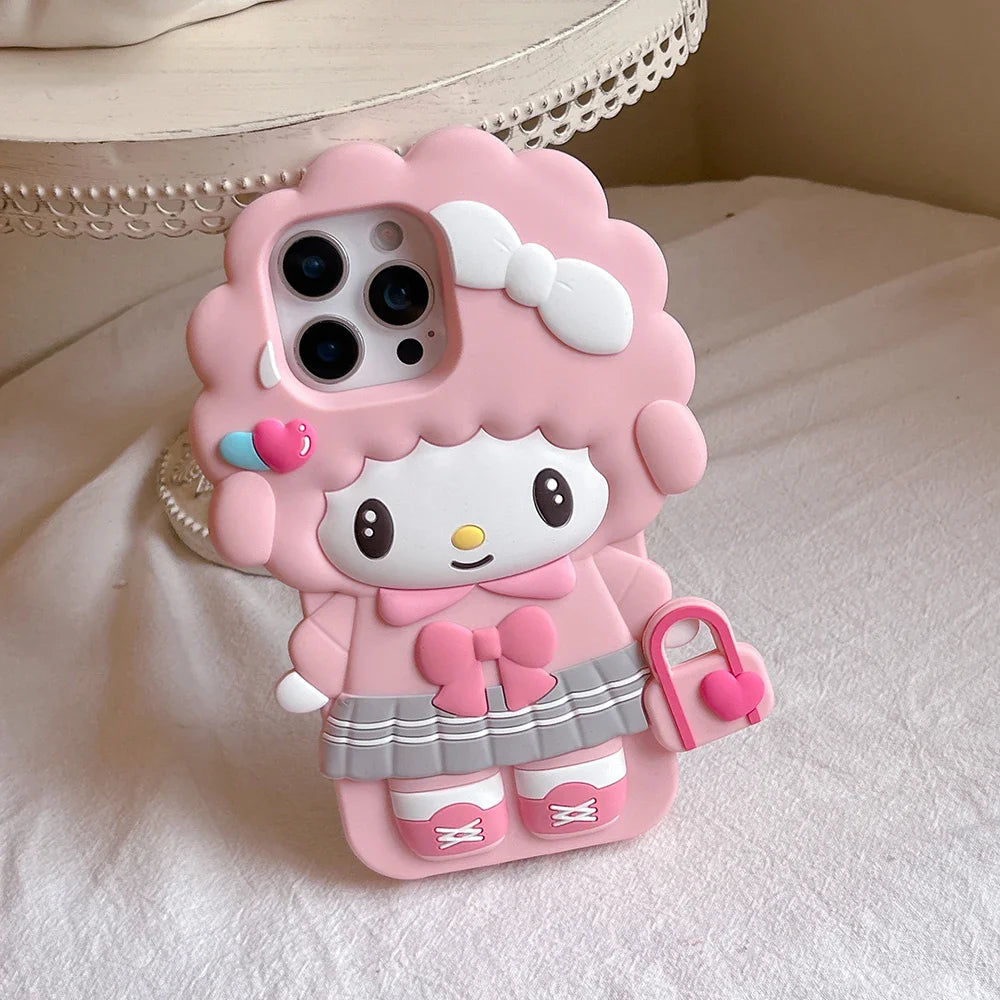 Cute 3D Cartoon My Melody Piano Soft Silicone Phone Case