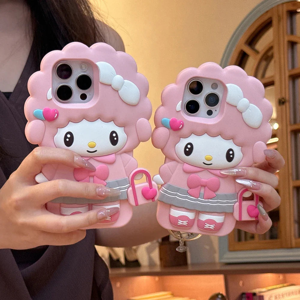 Cute 3D Cartoon My Melody Piano Soft Silicone Phone Case
