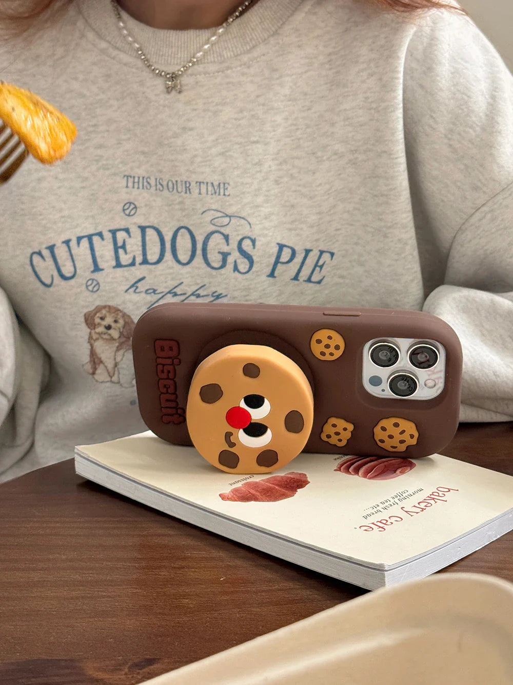 Funny Stand Holder Cookies Soft Silicone Phone Case