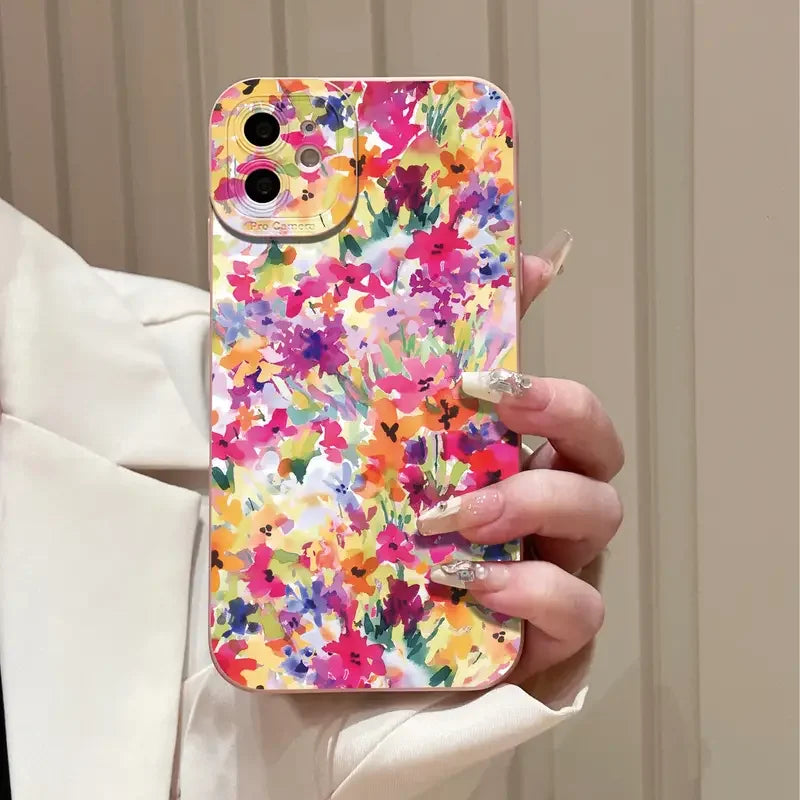 Oil painting Flowers Pattern Design Print Phone Case