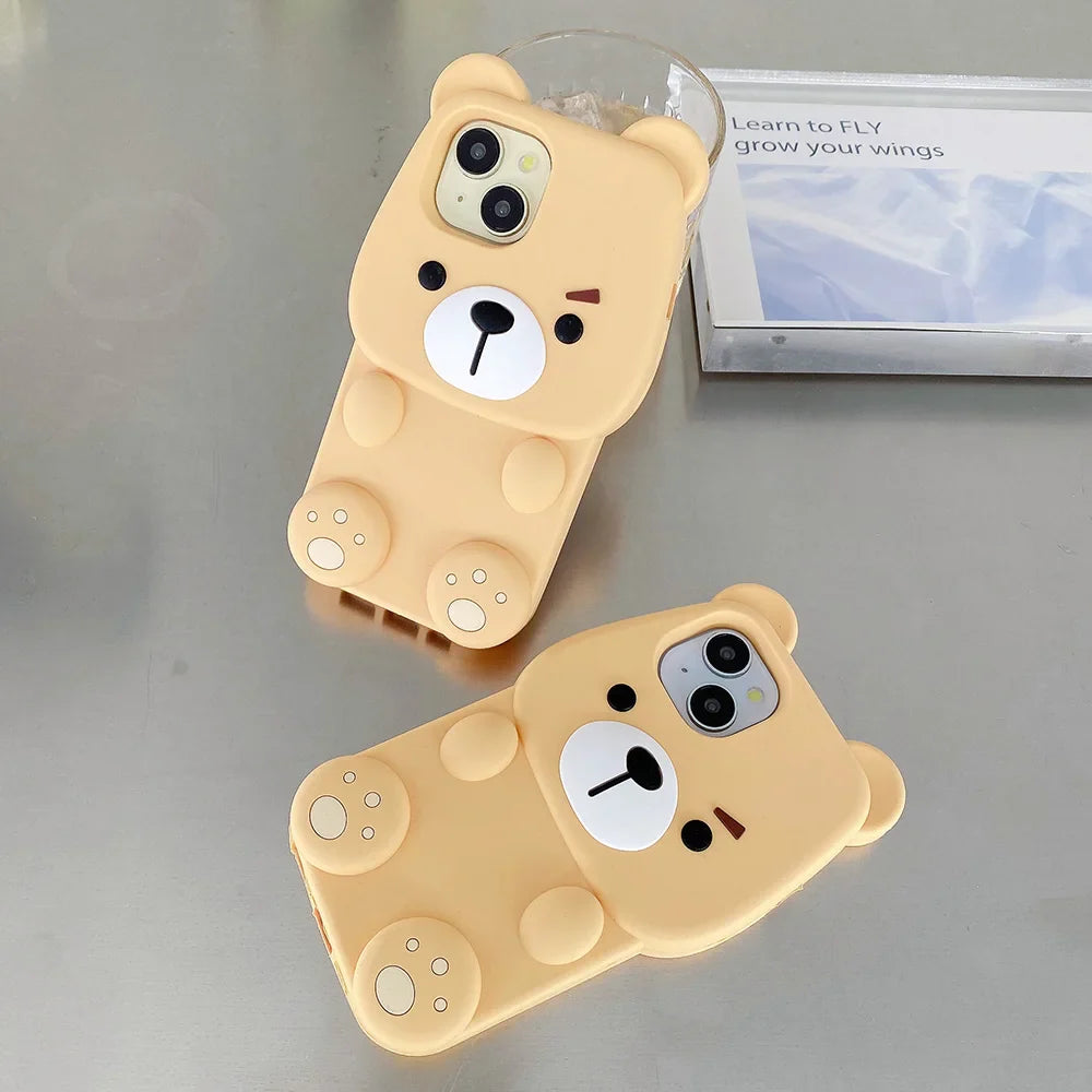 Cute 3D Cartoon Bear Soft Silicone Phone Case