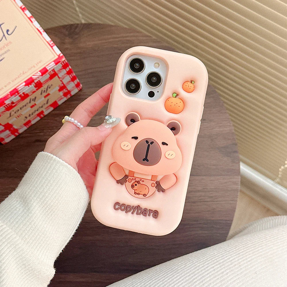 Kawaii 3D Cartoon Copybara Phone Case