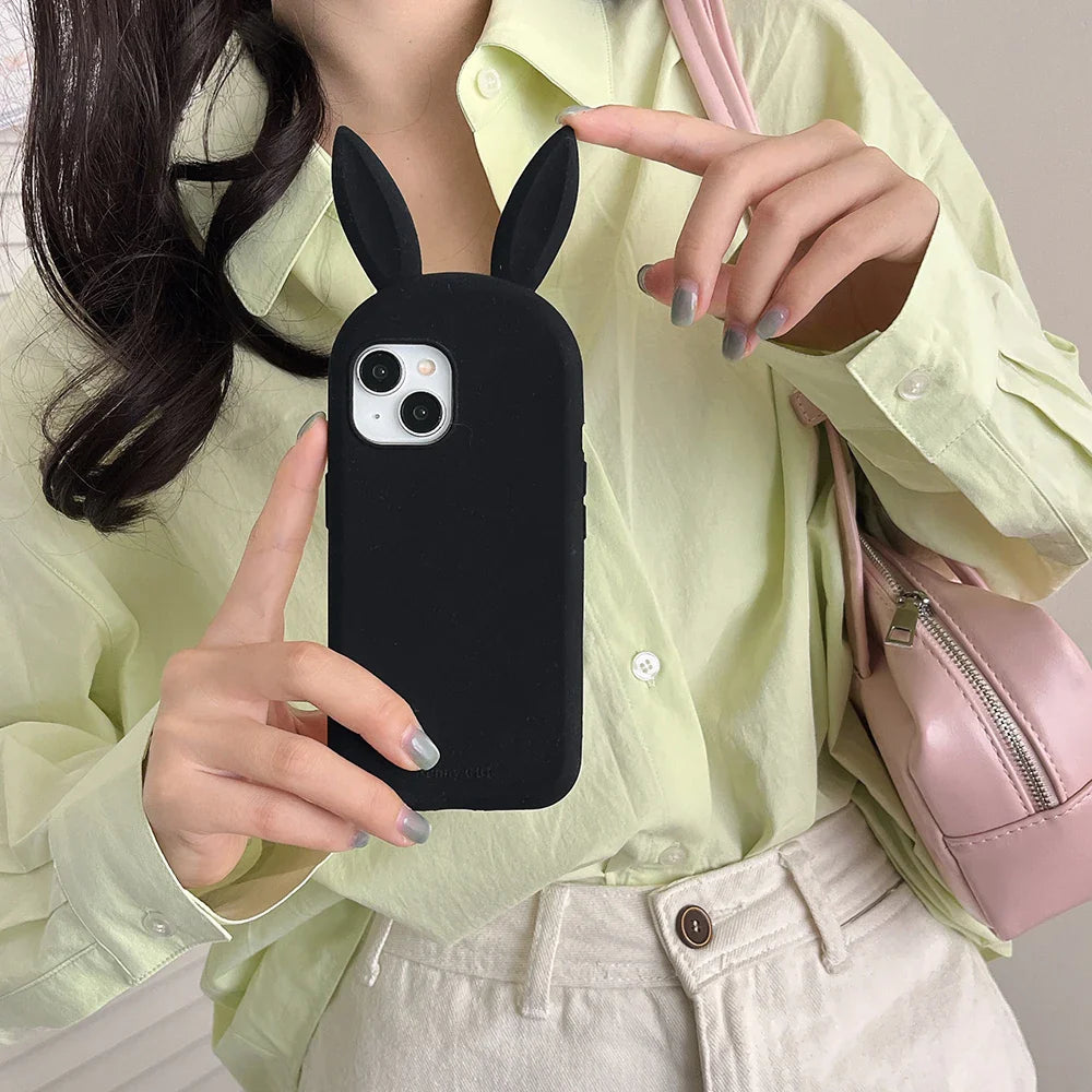 Cute Bunny Rabbit Ear Case Funny 3D Cartoon Shock Proof Phone Case